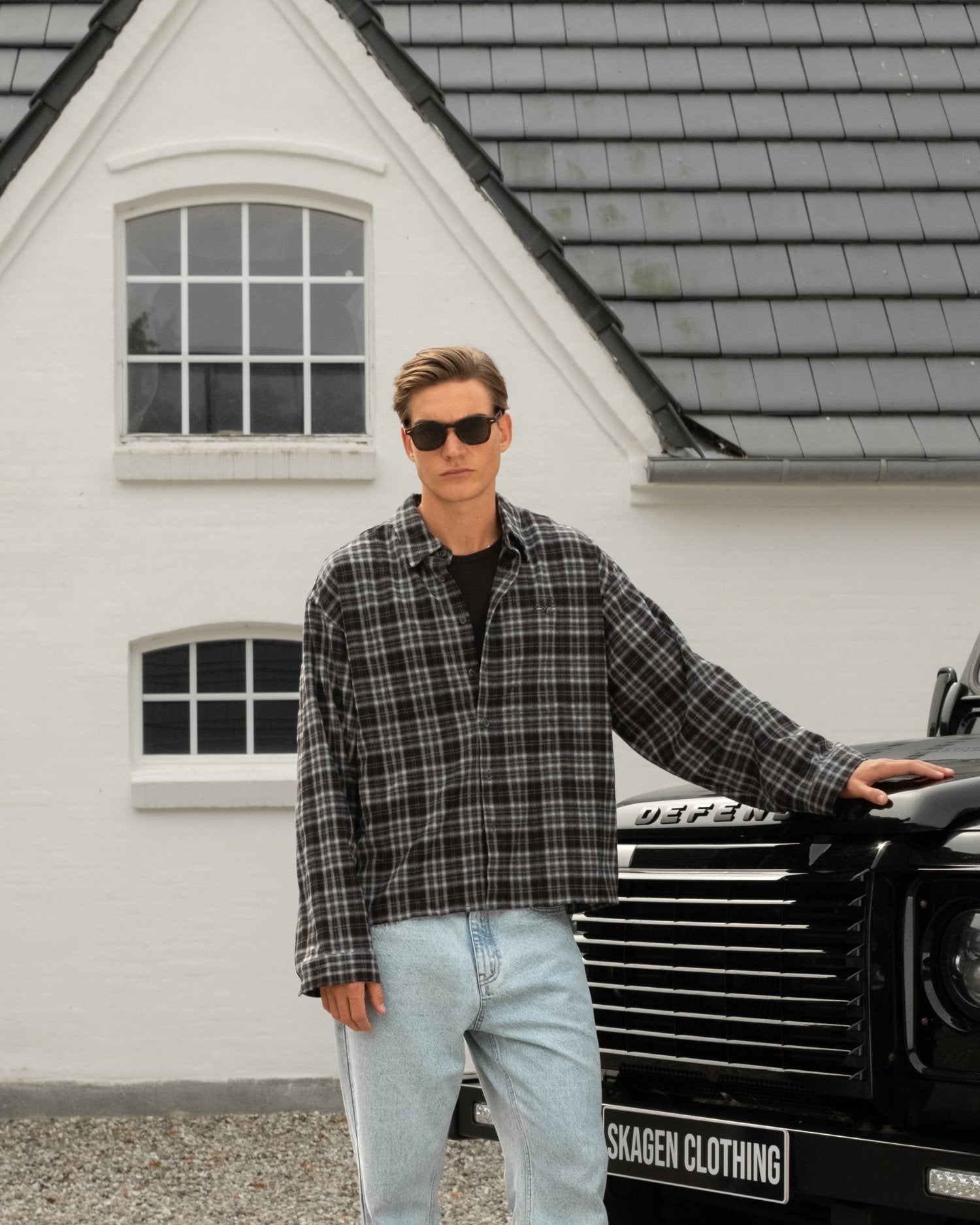 Checkered flannel shirt gray